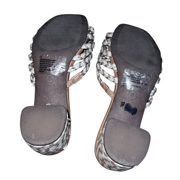 Universal Thread Espadrilla Slip On Sandals 2.75" Block Heel Sz 8 Womens Beige W - Picture 9 of 10